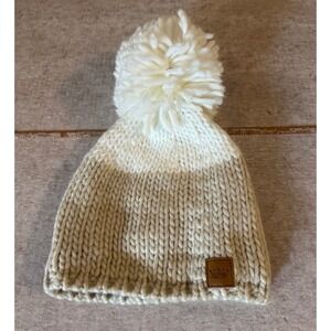 Panache Knit Beanie Women‎ One Size Cream Pom Fleece Lined NWOT